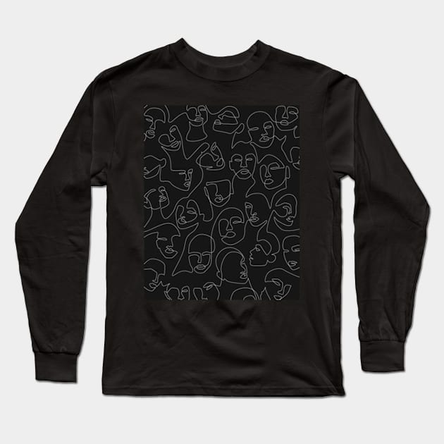 Abstract Face Long Sleeve T-Shirt by Alexander S.